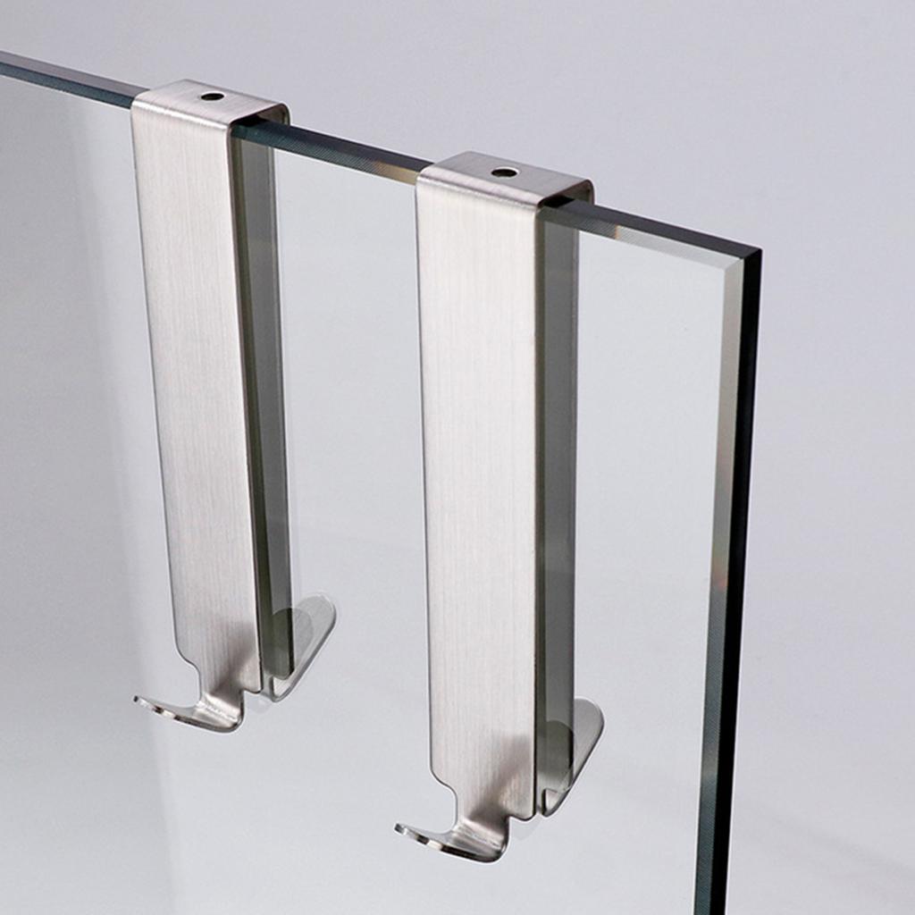 Yousheng Stainless Steel Double Side Hooks No Drill Towel Rack Hook for Glass Wall Bathroom Storage Organizer Backpack Hanger Kitchen Utensil