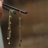 Bamboo leaf pearl fringed hairpin antique Mori simple disc hair wooden hairpin fashionable retro Guochao hair accessories women
