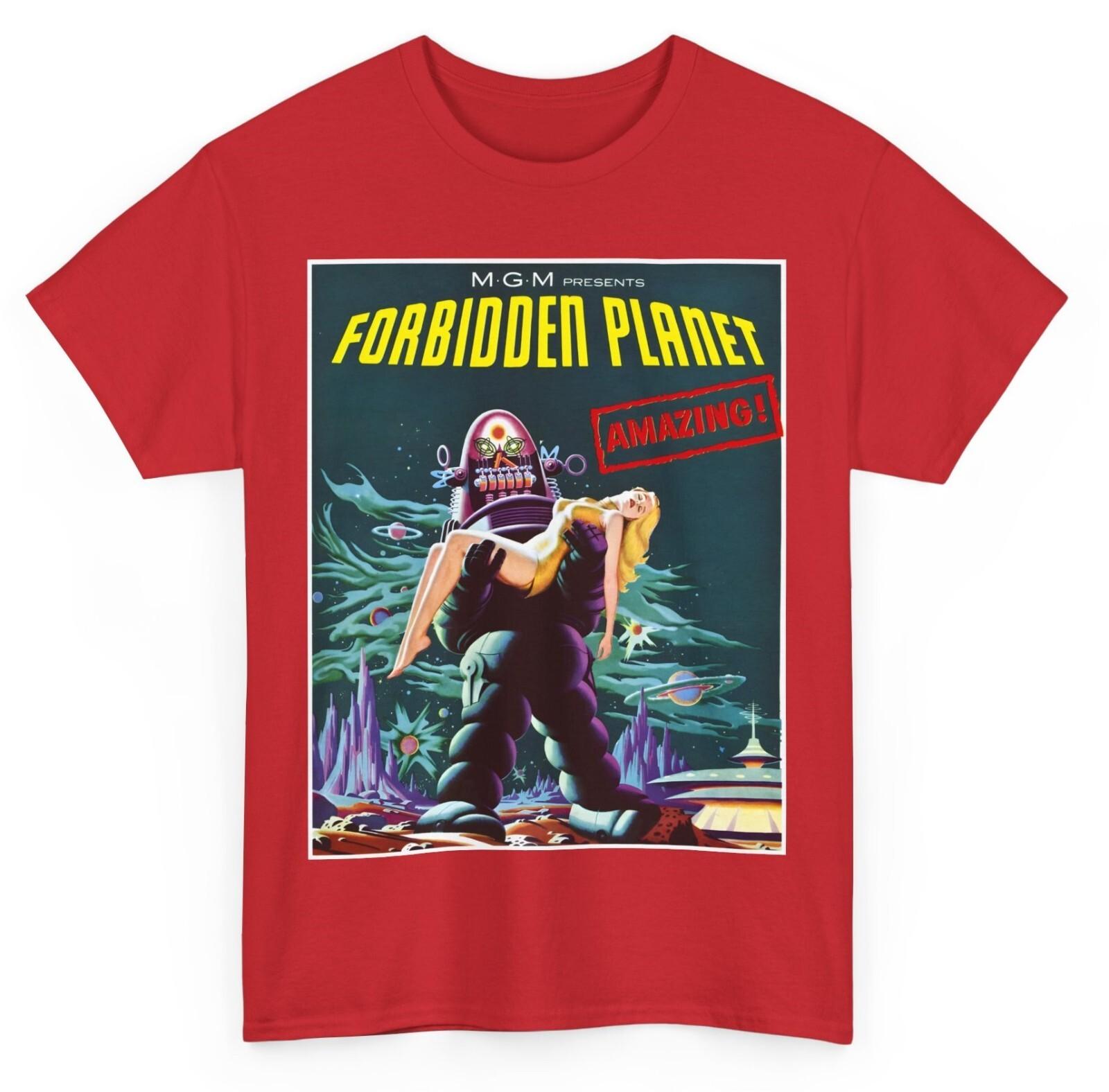 Forbidden Planet (1956) T-Shirt Mens Womens Tees Top Starship C57D Alien Science Fiction Robby Robot 2XL