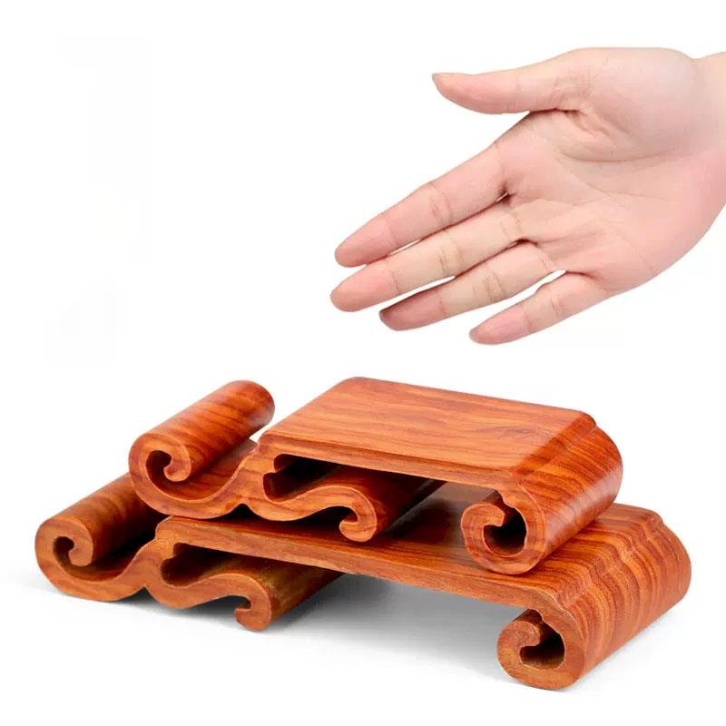 Rosewood Carving Handlebar, Handlebar Ornaments Base, Solid Wood Stone, Flower Pot, Teapot Base Bracket