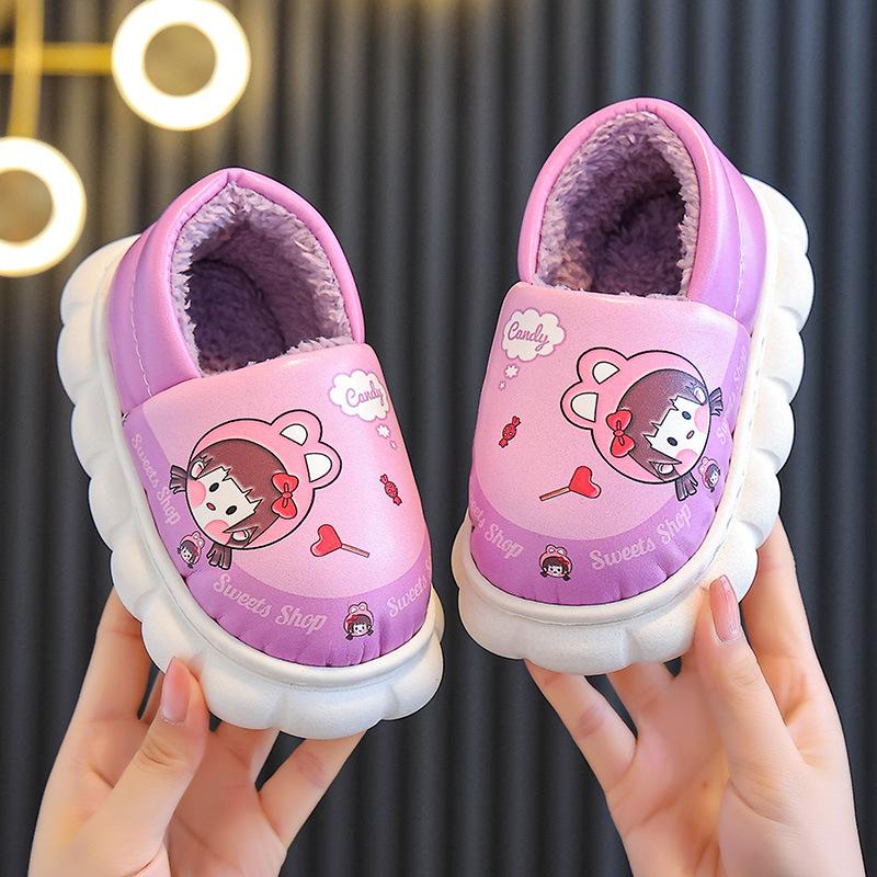 

Детские зимние кожаные водонепроницаемые и нескользящие тапочки из хлопка 36/37 inner length 22.5cm