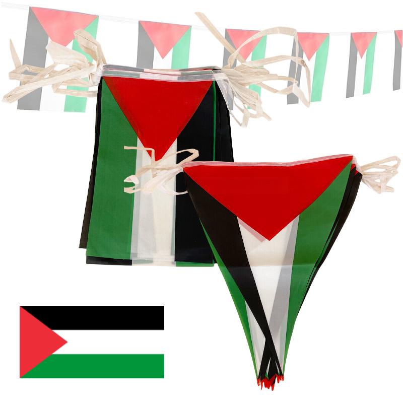 Gaza Palestine 10pcs Polyester Flag Square Triangle Shape Celebrate Festival