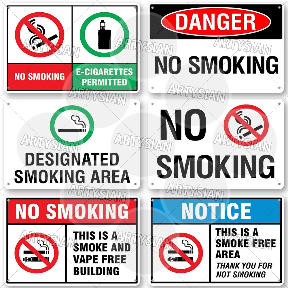 No Smoking Metal Sign Smoke Free Prohibition Warning Sign No Vaping Smokefree Plaque