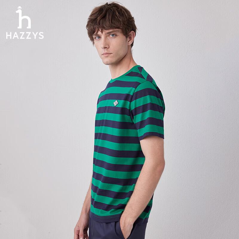 

HAZZYS Men s Summer Striped Pure Cotton Crew Neck T-Shirt 50