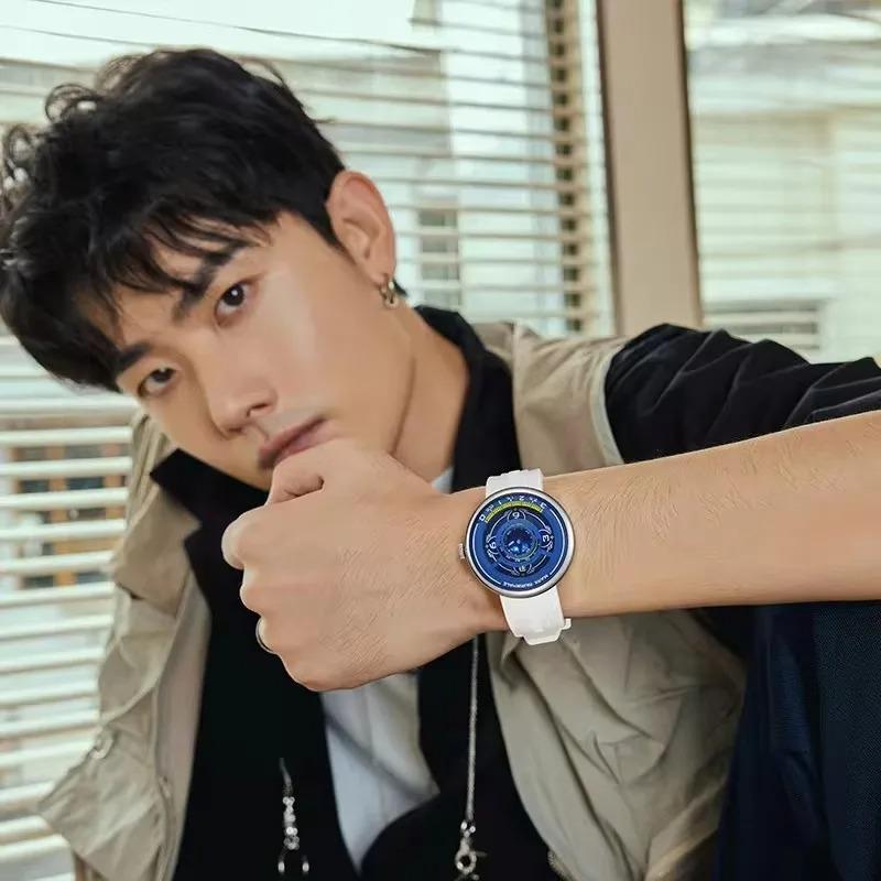 MARK FAIRWHALE Men's Quartz Watch Stylish Original Design Water-Resistant Silicone Strap Luminous Sports Casual Wristwatch