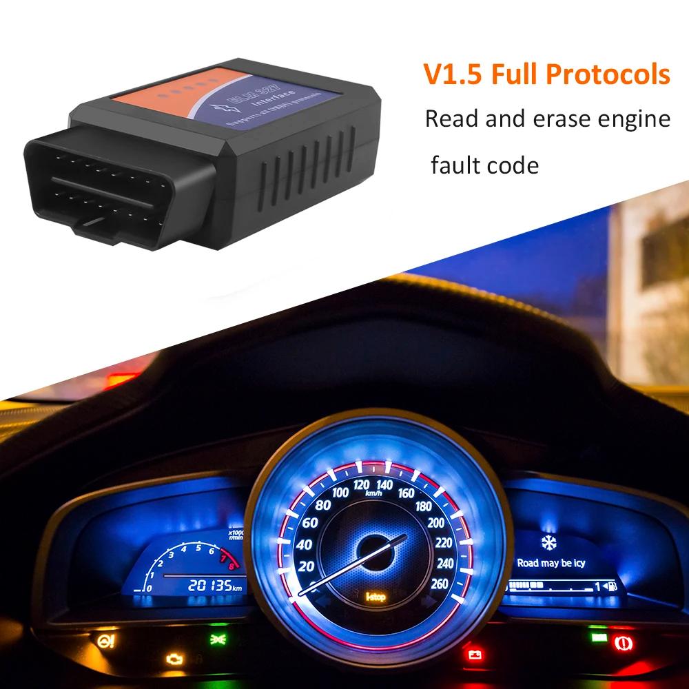 Auto Scan Repair Tools OBD2 Scanner ELM327 Car Diagnostic Detector Code Reader Tool V1.5 WIFI Bluetooth OBD 2 for IOS Android