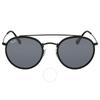 Ray Ban Round Double Bridge Blue gRay Classic Unisex Sunglasses Rb3647n 002 R5 51
