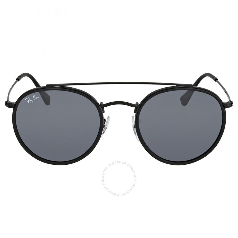 

Ray Ban Round Double Bridge Blue Gray Classic Unisex Sunglasses RB3647N 002 R5 51