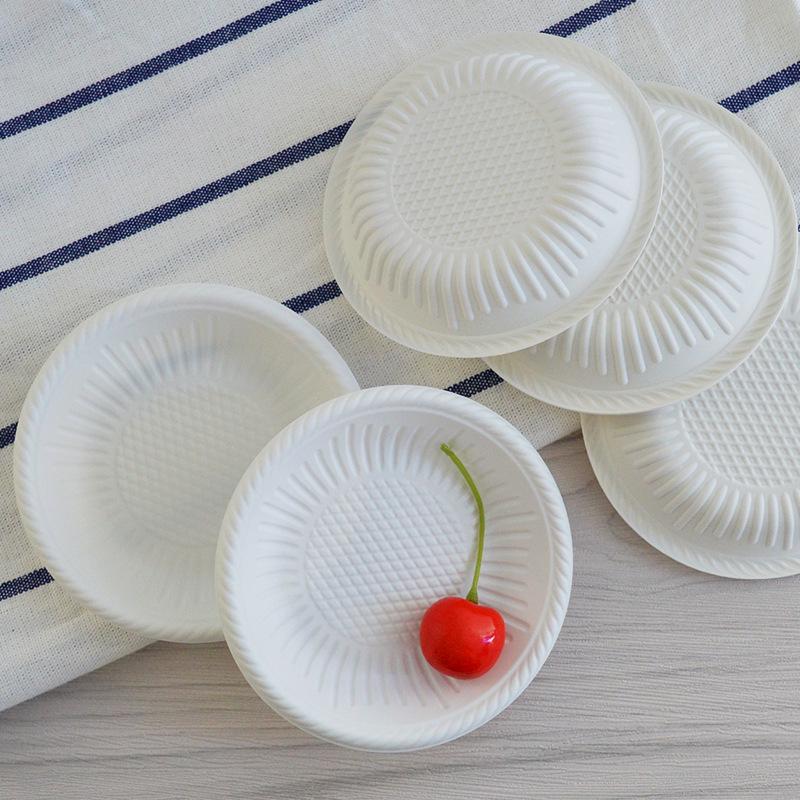 Biodegradable 4-Inch Printed Dessert Plates - Disposable & Eco-Friendly