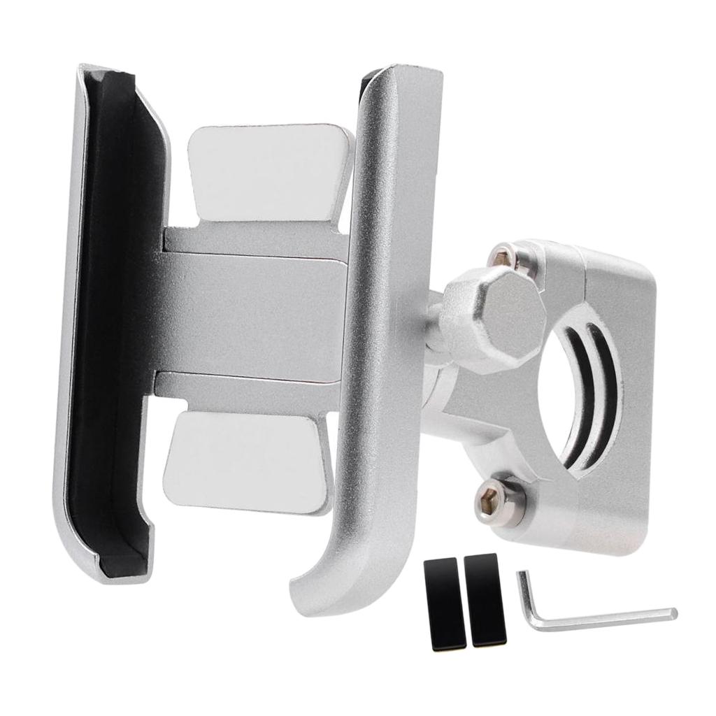 Universal Adjustable Aluminum Alloy Motorcycle Phone Mount Holder Bike Mobile Support for Handlebar Fits 4 to 6.5 Inch Screens