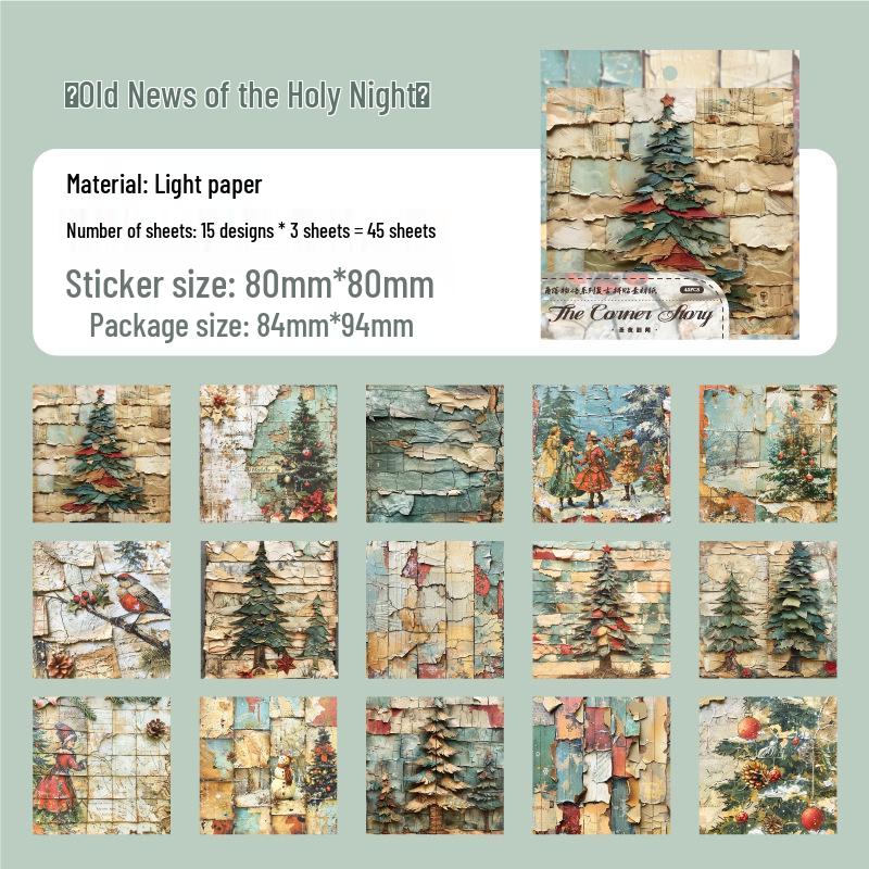 Retro Collage Paper Series: 6 Styles, 45 Tearable Lightweight Sheets