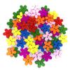 100pcs Flower Shaped Clothing Button Flat-back Sewing Button Flower Wooden Button  Clothing Sewing