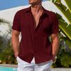 Men's Striped Jacquard Long Sleeve Shirt, Slim Fit Lapel Casual Fall Shirt for Fashion Urban Men