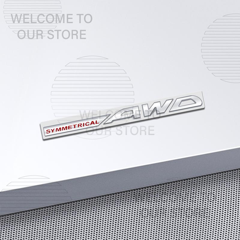 Car Decor Metal SYMMETRICAL AWD Letter Emblem 3D Sticker For Subaru Forester Leone Impreza Legacy Outback Tail Rear Trunk Decals EP1