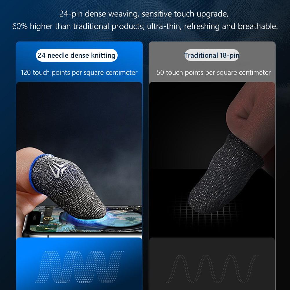 2 Stück S02 Sensitive Games Anti-Rutsch Touchscreen Gaming Daumenhandschuhe Controller Fingerhülle für PUBG Mobile