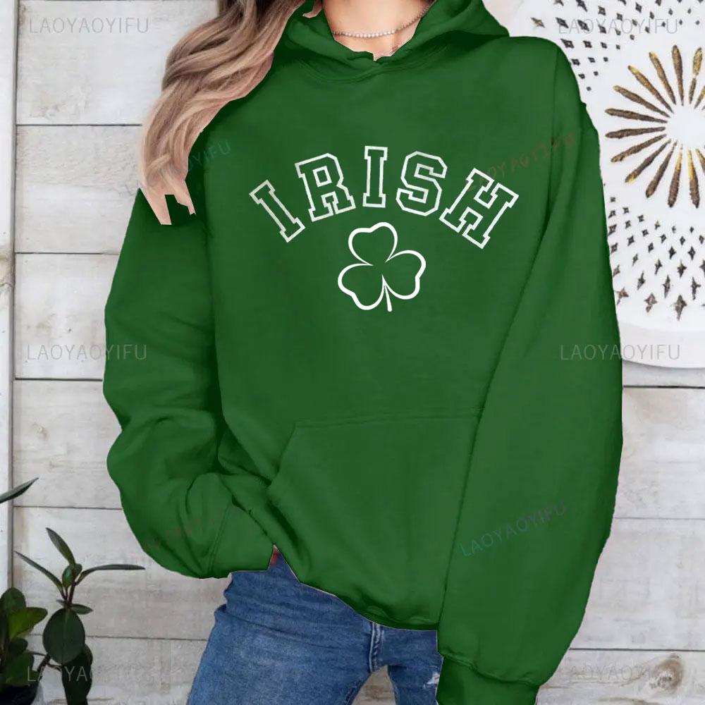 

Irish Shamrocks Round Neck St. Patrick s Day Sweatshirt Women s St. Patrick s Day Costume Celebrates Carnival Festival Hoodies S