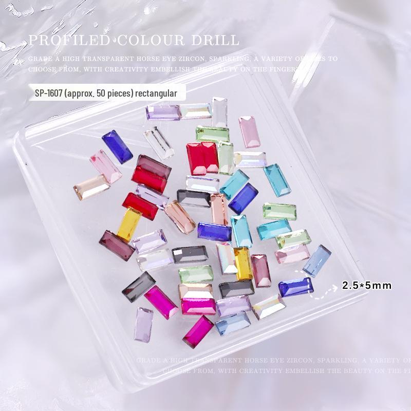 Colorful Crystal Flatback Rhinestones: Heart, Marquise, Octagon & Long Strip Shapes, Approx. 50pcs