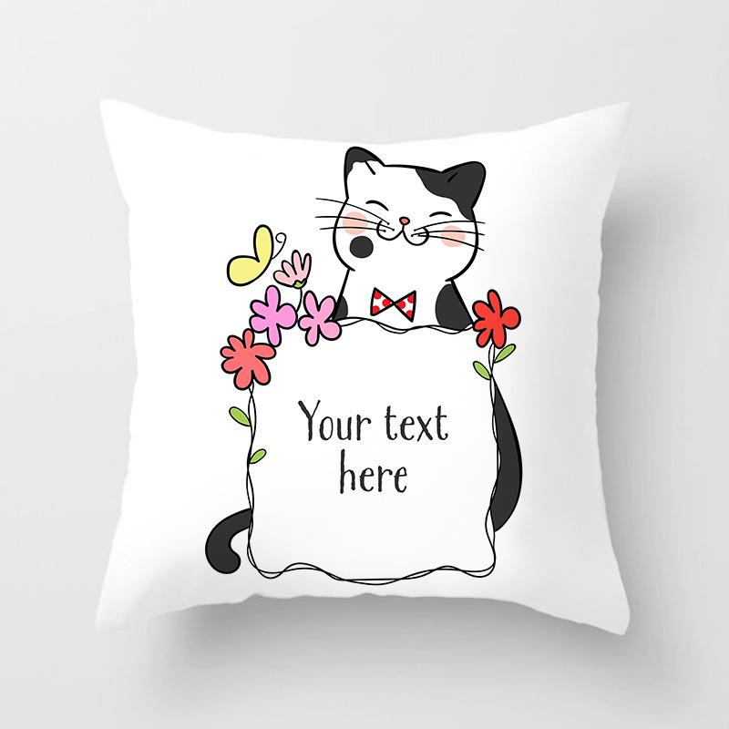 Internet Celebrity Cute Animal Pillow Cover Living Room Sofa Cushion Cover Bedside Pillow Cover
