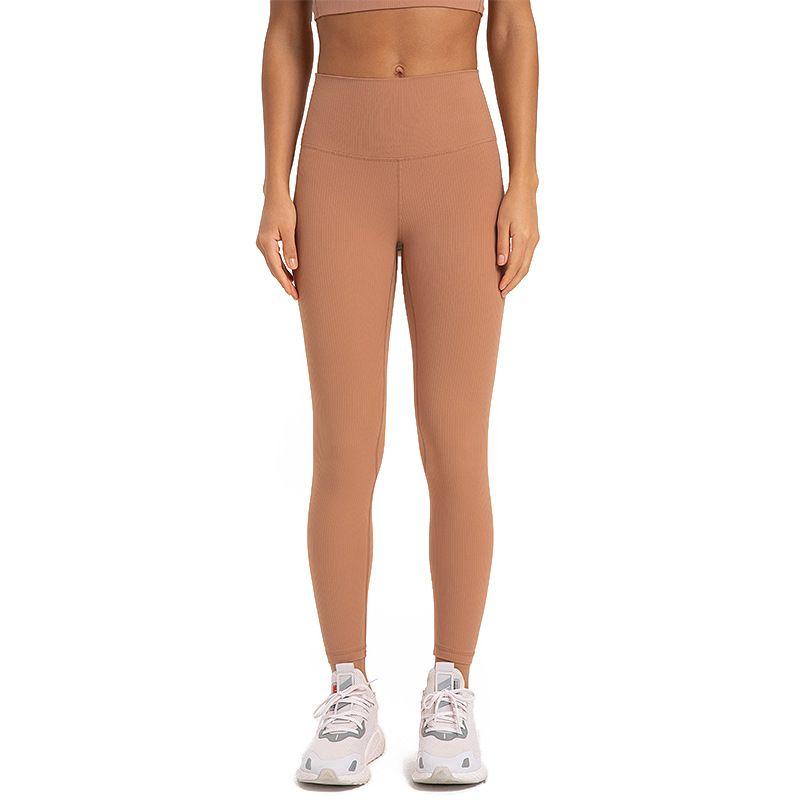 

Shishi City Quality Clothing Co., Ltd. New Strip Drawing Thread High Waist Buttock Lifting Yoga Pants Stretch Belly Holding Nude Feel Loess Brown 4 (45.00 kg-50.00 kg