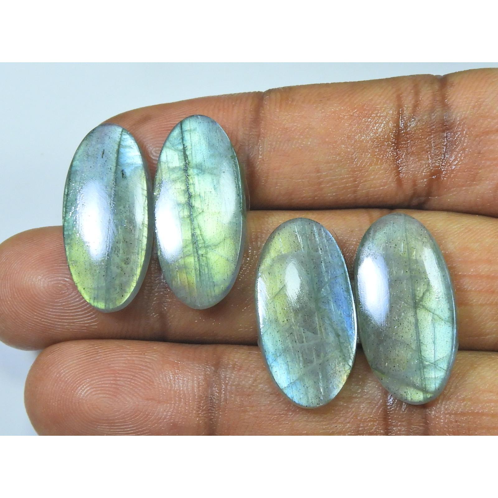 

45Cts. Natural Labradorite (25-26 mm each) 02Pcs Oval Cabochon Matched Pair SK-3145