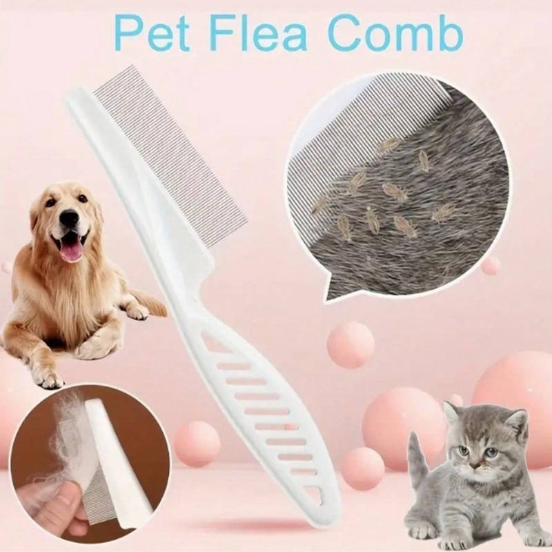 1pc 2-In-1 Pet Hair & Tear Stain Remover Brush - Stainless Steel Dog & Cat Flea Comb, Effectively Trims & Gently Removes Matted Fur and Fleas