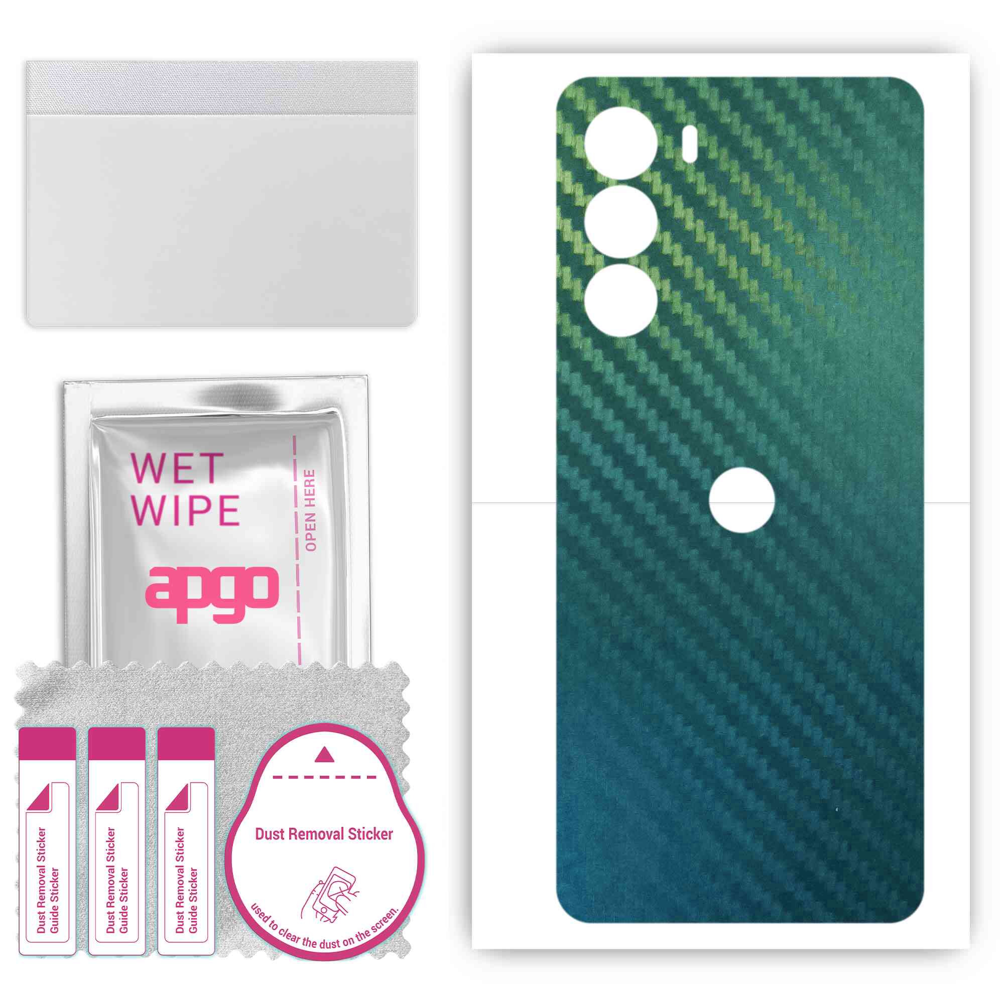 

apgo Protective Skin Sticker for the back compatible with Motorola Edge+ 2022, Wrap Film, Foil, Vinyl - Pattern Carbon Chameleon CAKA1