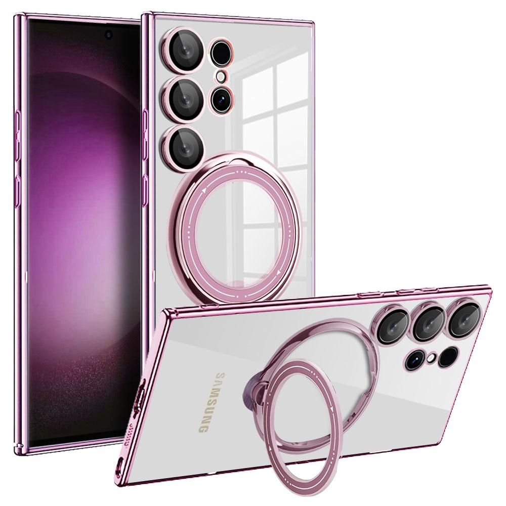 For Samsung Galaxy S24 Ultra Case Kickstand PC+TPU Magnetic Phone Cover