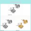 Style Geometric Stainless Steel Ear Studs With Diamond Accents For Women