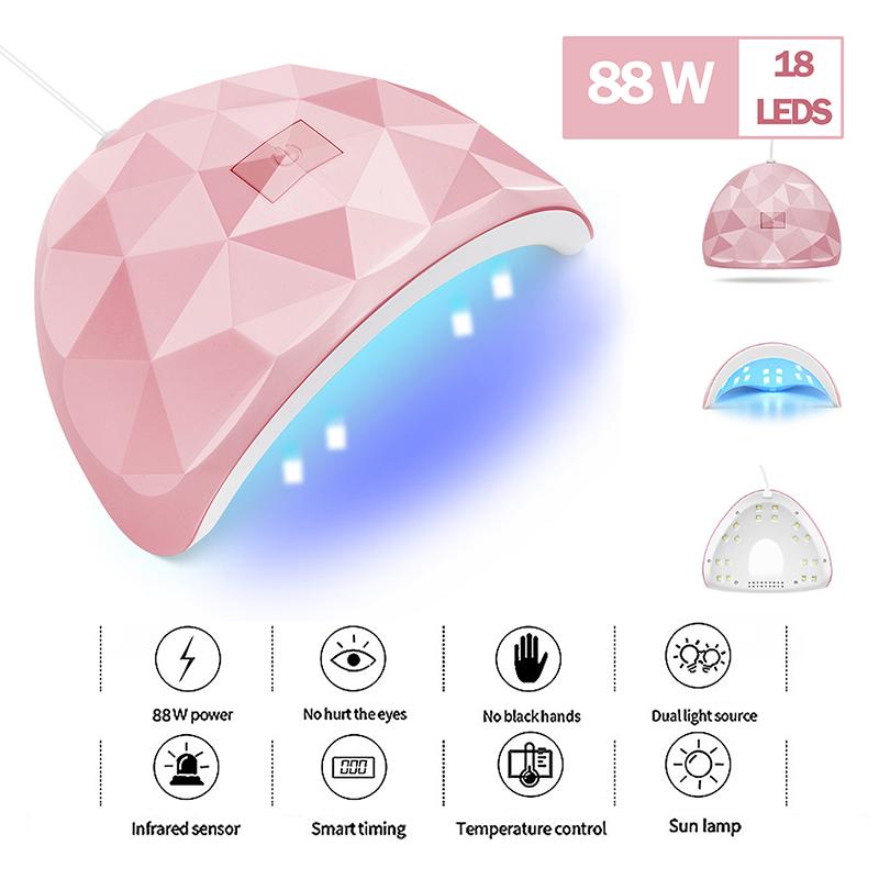 88W Led Nail Dryer Lamp For Nails 18 Uv Lamp Beads Drying All Gel Nails Lamp