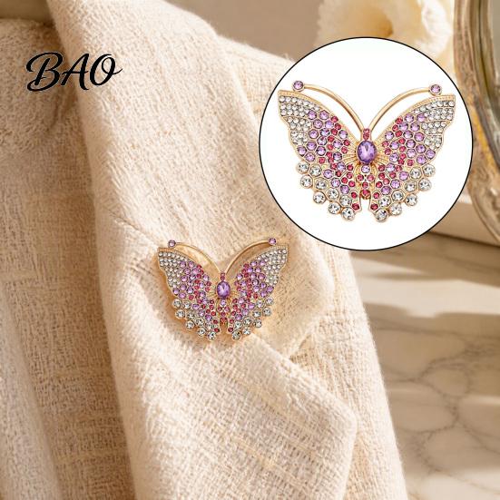 Sweater Brooch Pin Rhinestone Butterfly for Women, Vintage Insect Lapel Pin, Jackets Decorative Accessory Clothes Scarf Shawl Dress Bag Alloy
