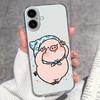 For iPhone 17 Air 16 15 14 13 Pro Max Plus 16e Luxury Clear Phone Case Cute Couple Piggy Pattern Soft Silicone Anti Slip Shell For iPhone Bumper Cover