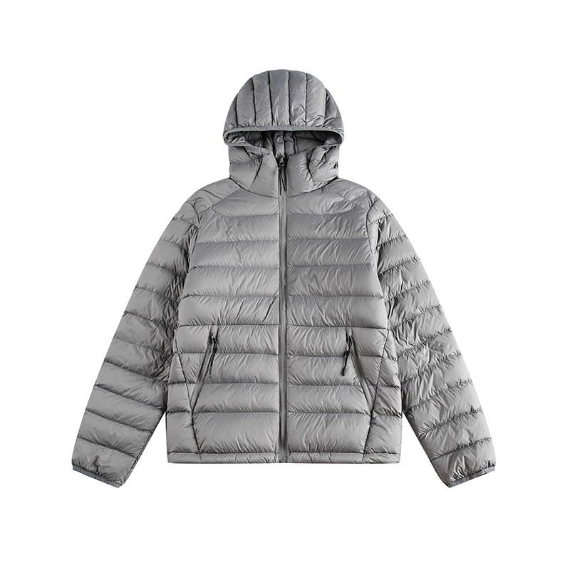 Unisex Lightweight Hooded Down Jacket Winter Short Puffer Coat Gray Navy Beige Pink Slim Warm Outdoor Casual