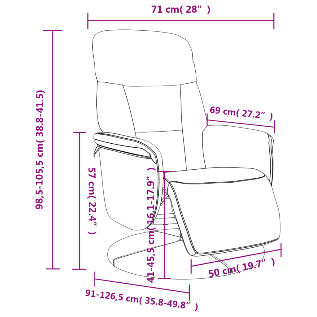 Recliner Chair with Footrest Dark Gray Velvet