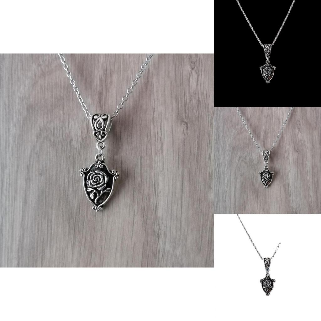 Silver Rose Flower Necklace With Cross Chain For Women Summer 2024 Fashion Jewelry