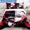 3PCS Tokyo Ghoul Kaneki's Struggle Bedding Set 2D Printing (Includes 1 Duvet Cover + 2 Pillowcases Coreless), Bedroom decor,Fan Gift