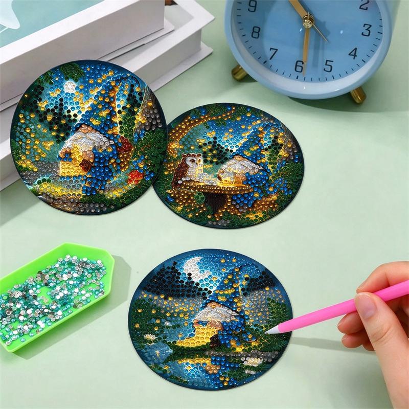 8 Piece Set of Diamond Painted Dwarf with Holder DIY Diamond Craft Kit Creative Art Supplies Perfect Gifts for Beginners and Crafters