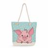 Cartoon animals print thick rope single-shoulder beach bag 7270 KTB