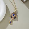 Collana Pendente Smaltata con Zirconi in Stile Palazzo Vintage per Donna Matrimonio Festa & Abbigliamento Casual Accessorio di Lusso Classico Senza Tempo