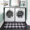 Bathroom Floor Mat Quick Absorbent Quick-Drying Anti-Slip Colorblock Plaid Printing Manual Braided Multipurpose Bath Shower Sink Kitchen Carpet