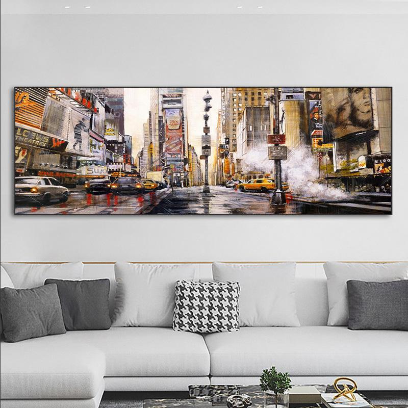 New York Street Posters en Prints Landschap Canvas Schilderij Abstracte Muurkunst Foto's Woonkamer Moderne Woondecoratie Geen Lijst