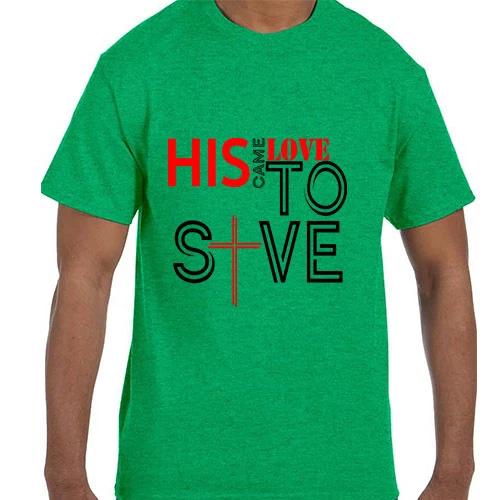 T shirt T shirt Christian Jesus His Love Came to Save Cross Easter 2XL