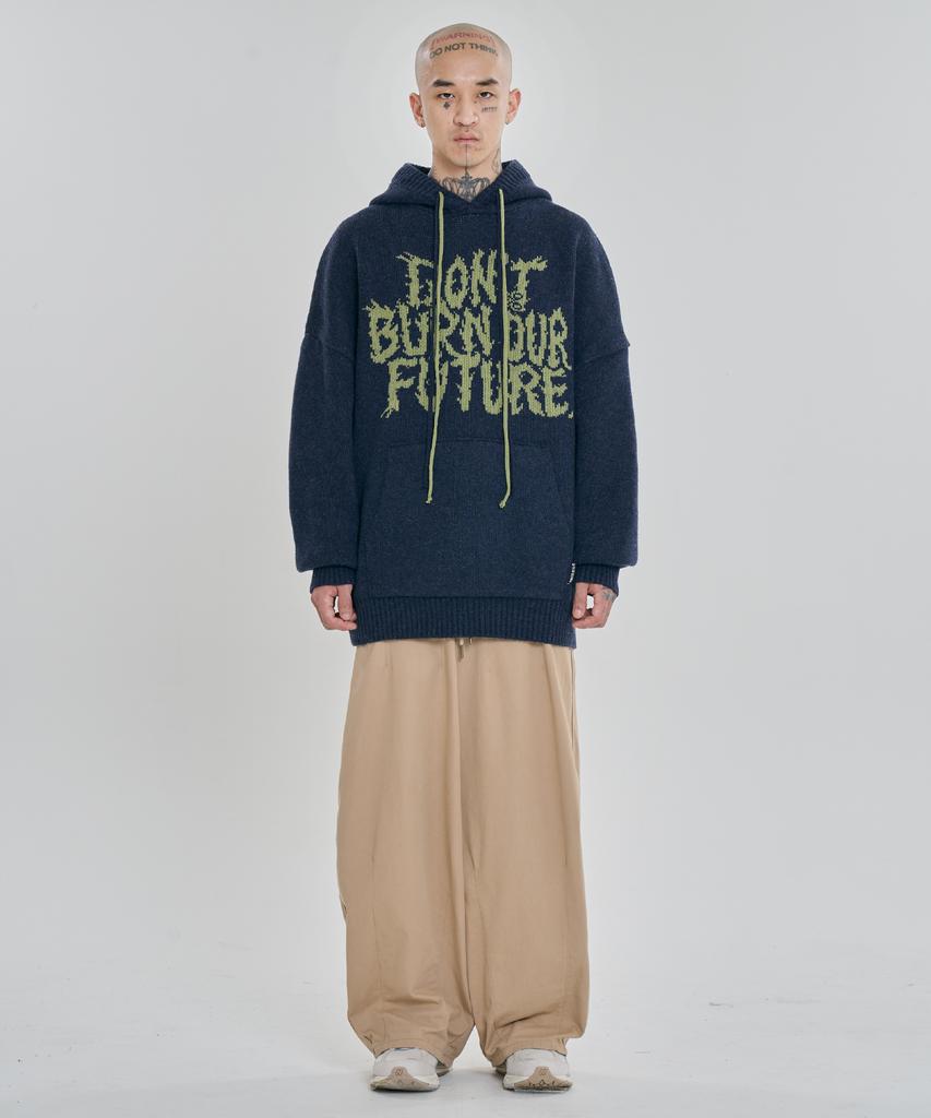 AJOBYAJO [Pba] Dbof Wool Knit Hoodie [Navy]