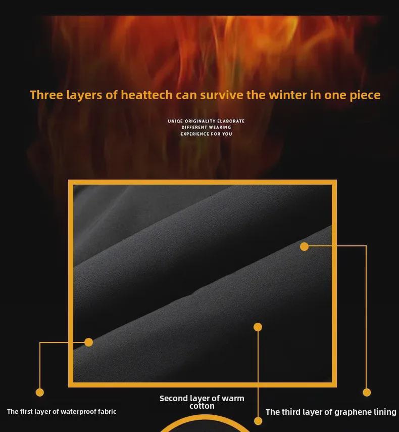 Graphene Herren-Baumwolljacke mit Kapuze – Dicker, warmer Wintermantel für junge und mittelalte Väter