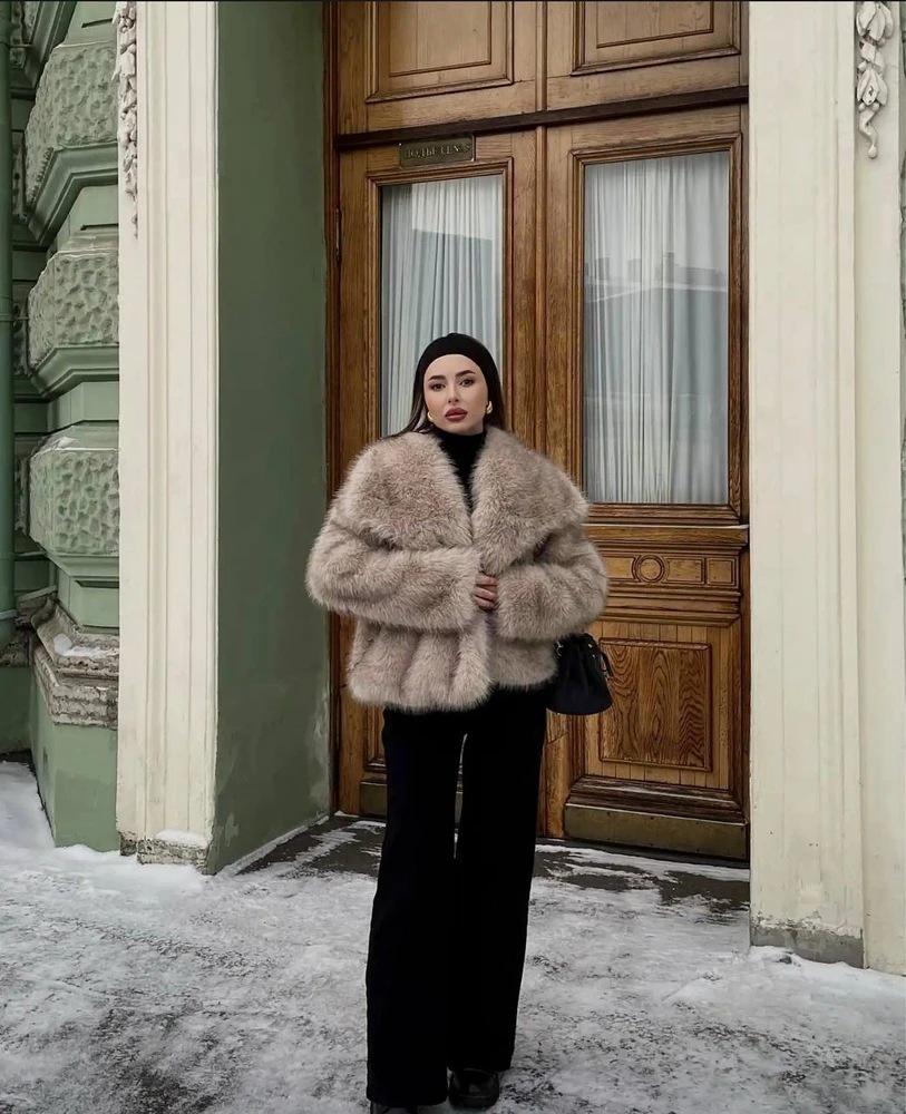 Women's Fluffy Tipped Fox Faux Fur Coat - New Fashion for Autumn/Winter