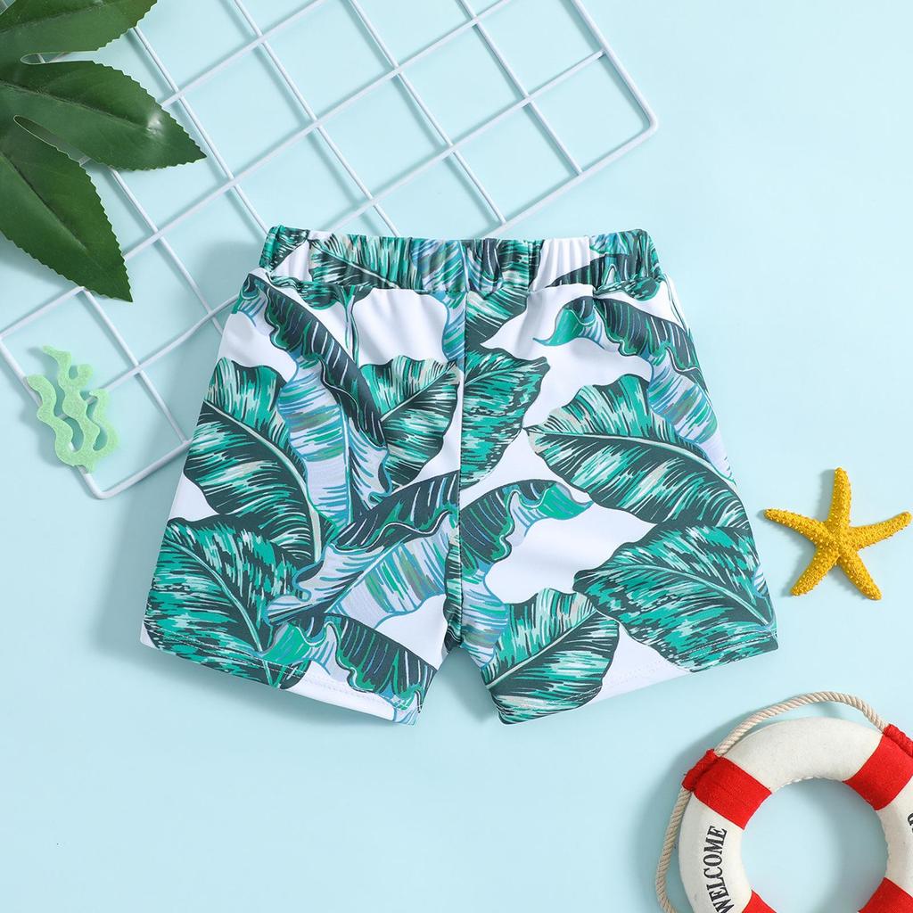 Boys' Fashion Print Square Leg Swim Trunks for Toddlers and Kids