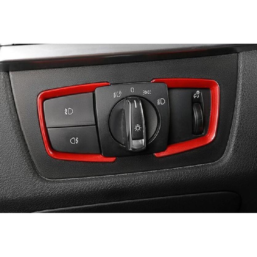 2013- Matt Red Car Headlight Switch Control Cover Trim For BMW 3 4 Series GT