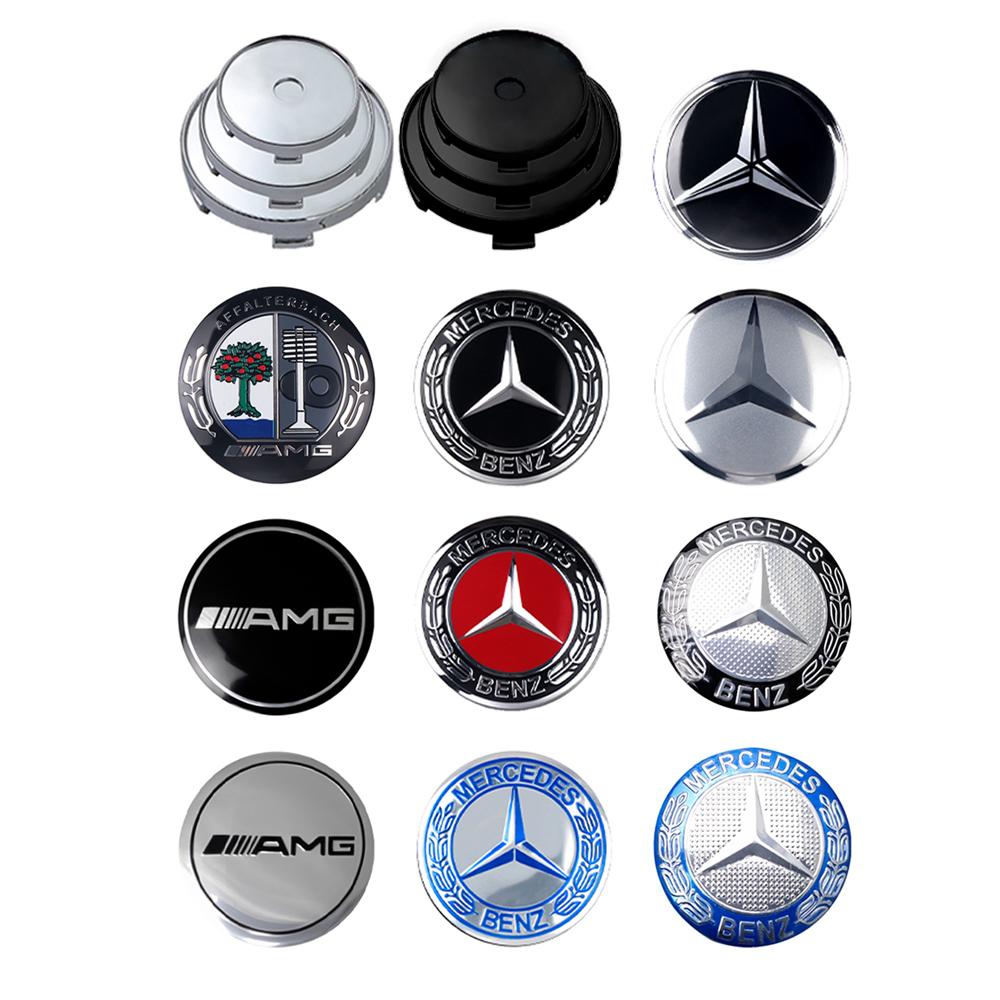 60/63/68mm Aluminum ABS Car Wheel Center HubCaps Tire Cover Stickers Benz Badge Decor For Mercedes Benz W204 W202 W212 W220 W205