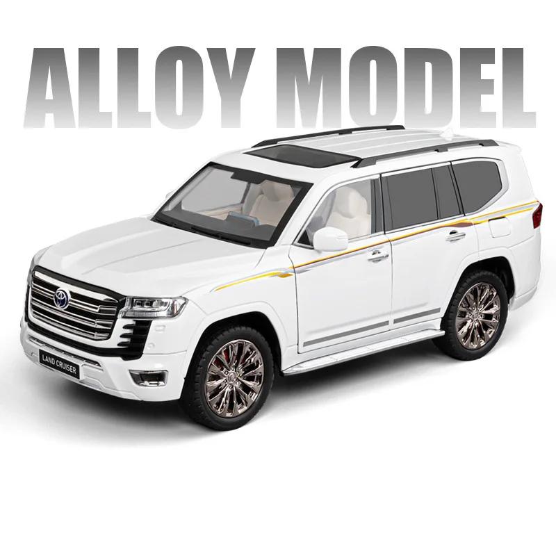 1:18 Alloy Diecast Land Cruiser LC300 Models Toys Cars 6 Doors Opened SUV with Light Music Pull Back Vehicles Toddler Kids Gifts