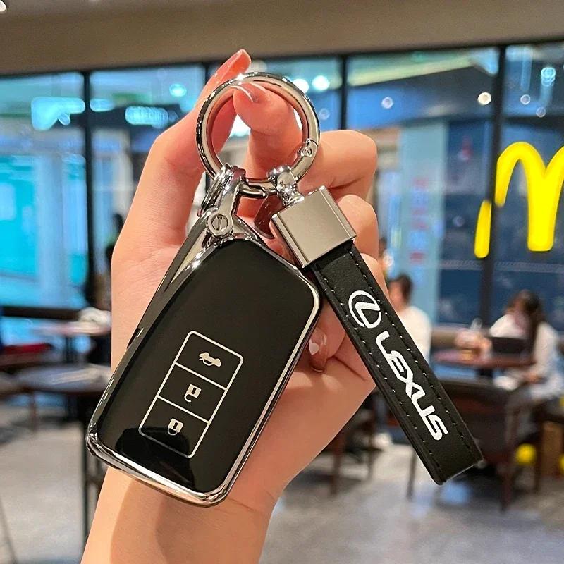 TPU Car Key Case Fashion Protective Keys Cover For Lexus 300h 350 NX RX GS 250 IS250 350 ES300h Long Leather Keychain Accessory