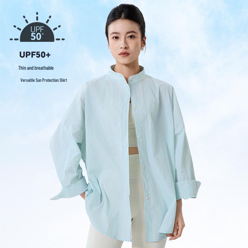 Женский ультратонкий солнцезащитный кардиган с воротником-стойкой One Size (Fits 80-150)